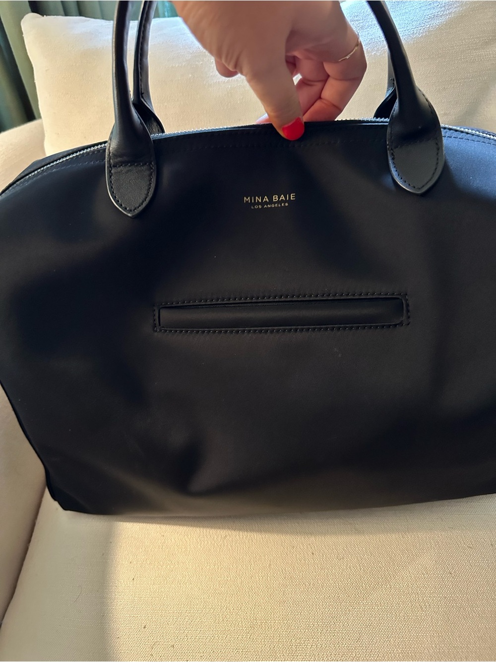 Mina Baie Black Women's Diaper Bag Convertible Tote